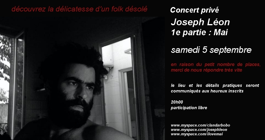 Un concert privé de Joseph Leon, samedi 5, ça te tente?